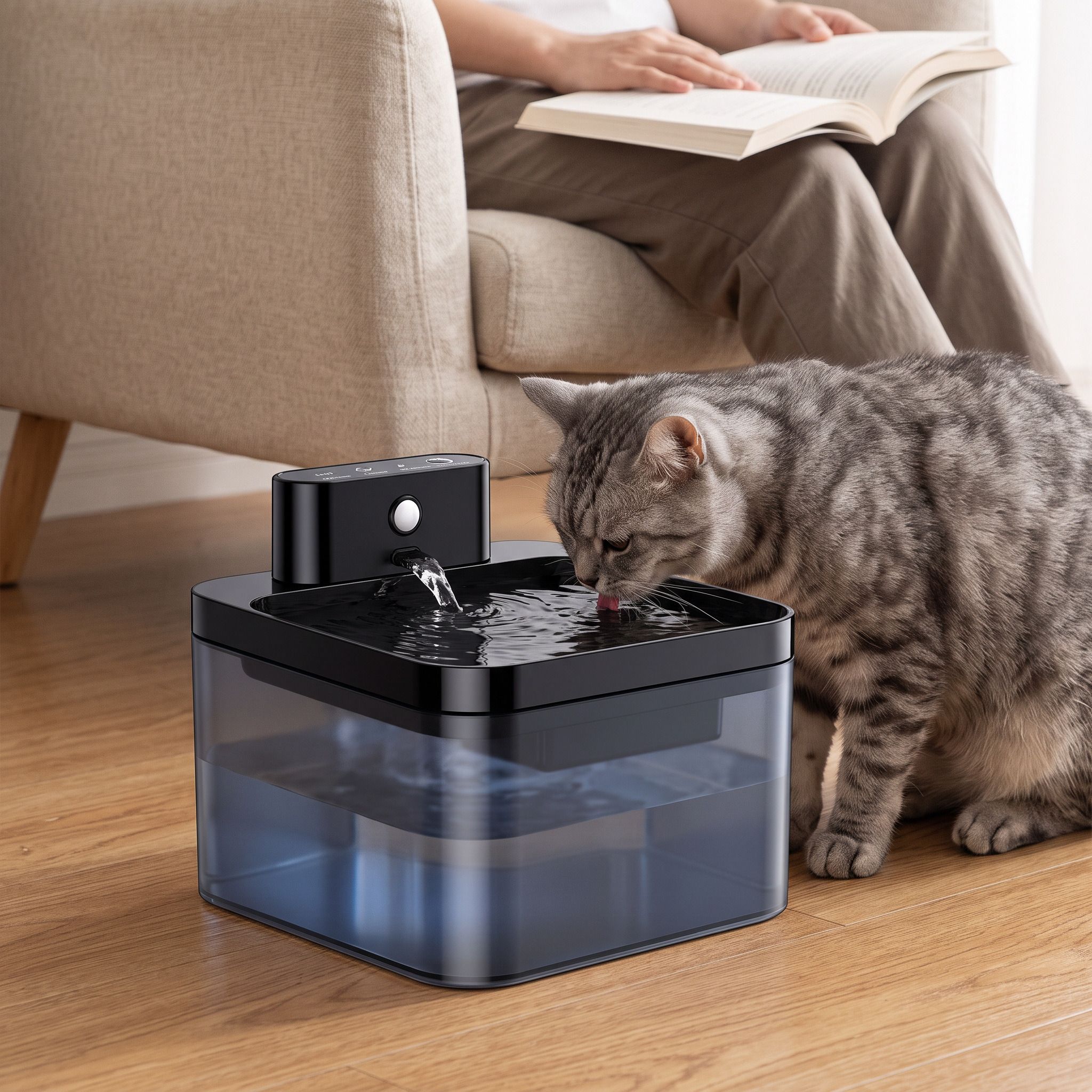 Rechargeable fountain placed away from sockets