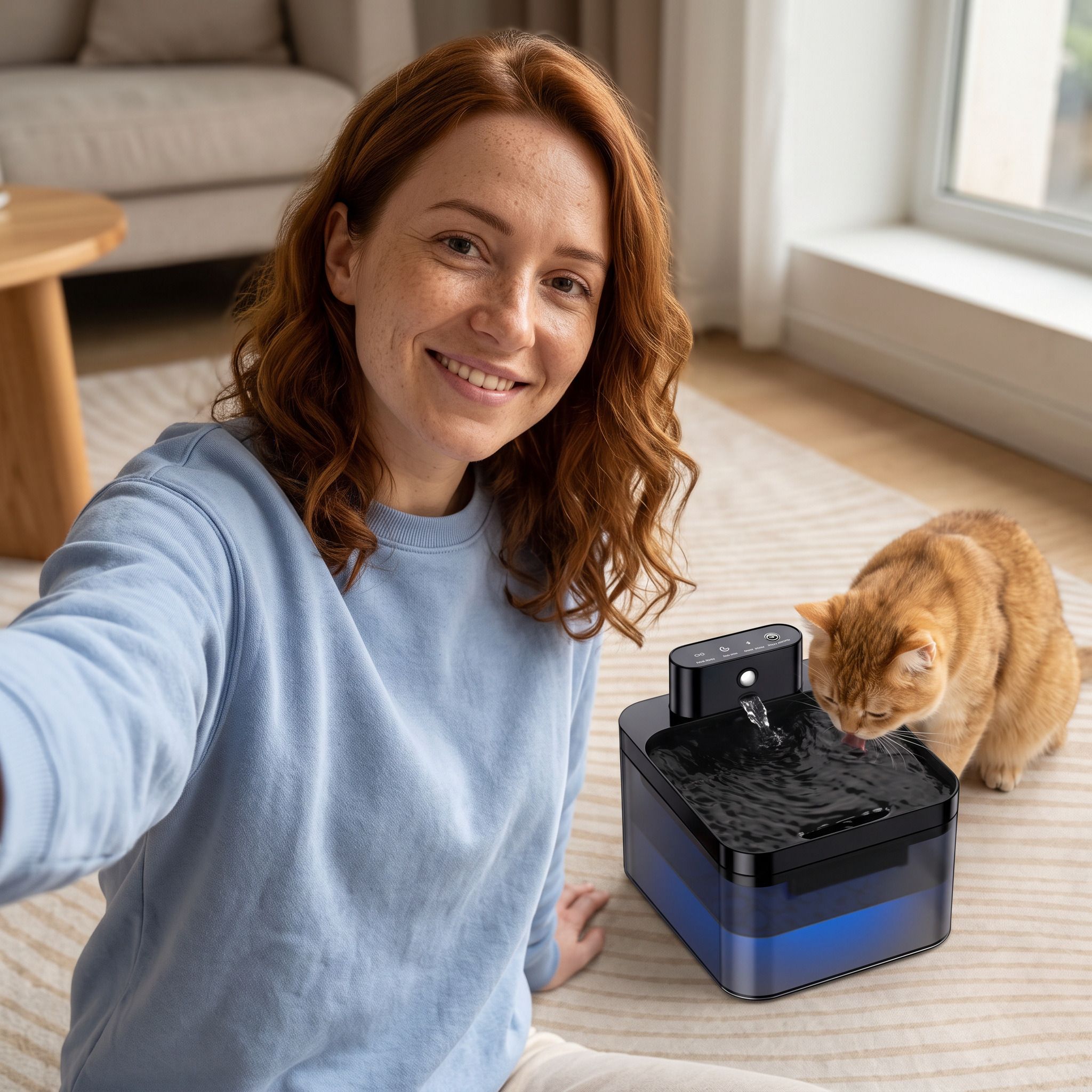 Emma beside Pawbrook and her cat